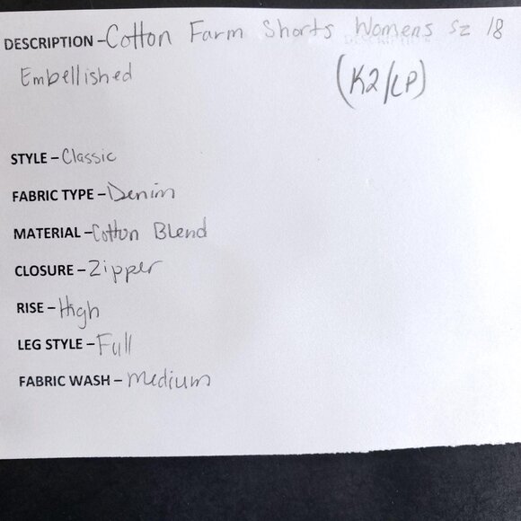 Cotton Farm Shorts Womens Size 18 Embellished - Picture 6 of 7